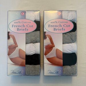 Rene Rofe French Cut Briefs 2 Pack Lot | 100% Cotton | Size L NIB